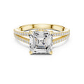 2.50 ct Stellar Split-Shank Engagement Ring 2.5ct Yellow Gold Asscher