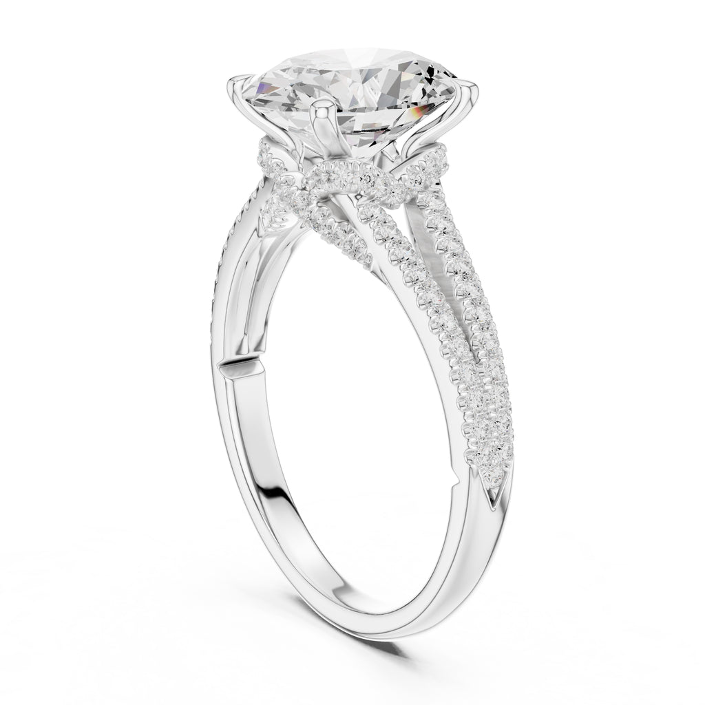 2.50 ct Stellar Split-Shank Engagement Ring 2.5ct White Gold Oval