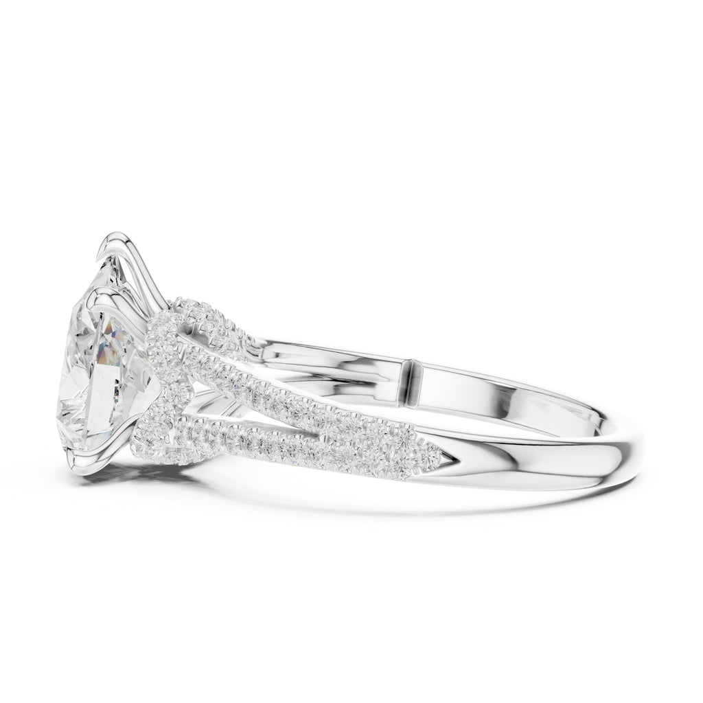 2.50 ct Stellar Split-Shank Engagement Ring 2.5ct White Gold Pear