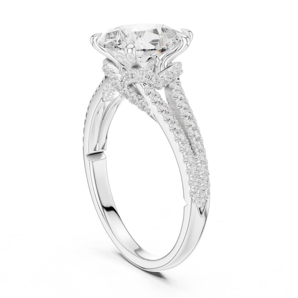 2.50 ct Stellar Split-Shank Engagement Ring 2.5ct White Gold Pear