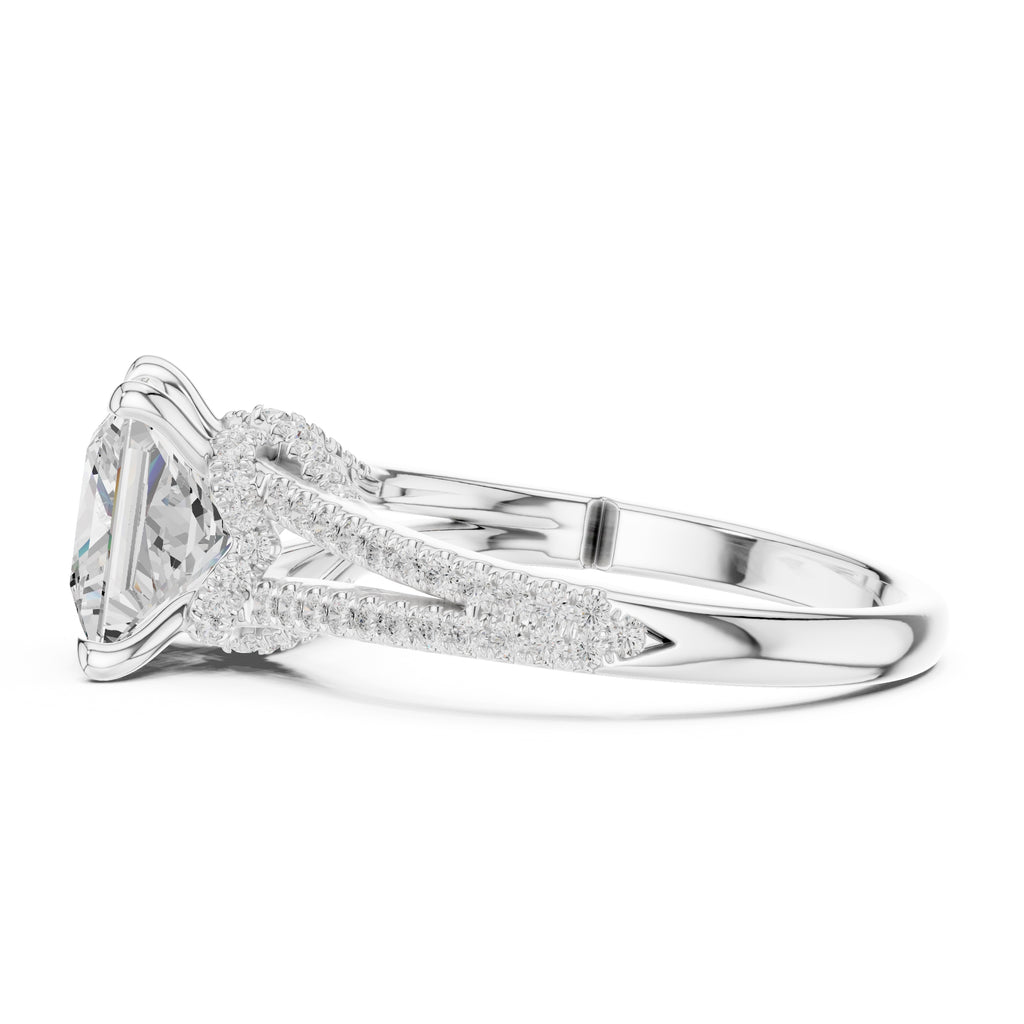 2.50 ct Stellar Split-Shank Engagement Ring 2.5ct White Gold Princess