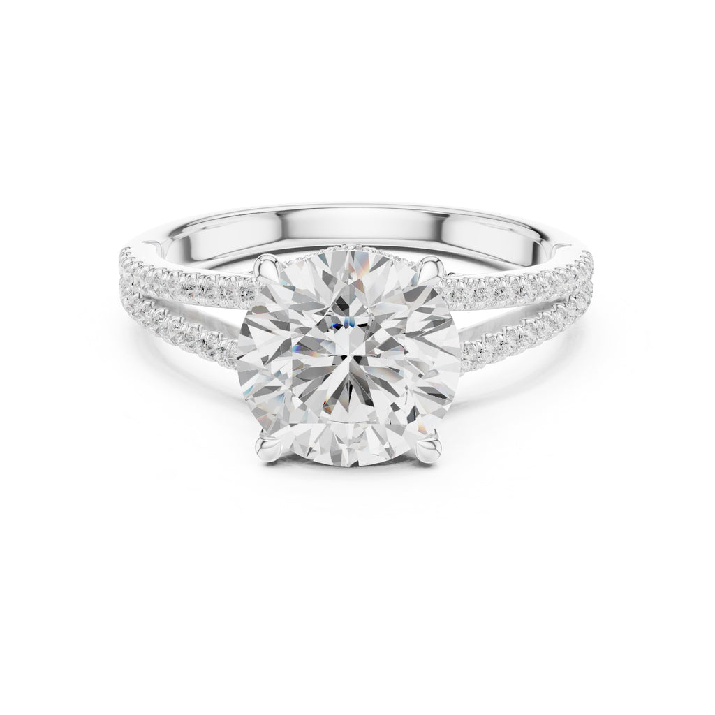 2.50 ct Stellar Split-Shank Engagement Ring 2.5ct White Gold Round