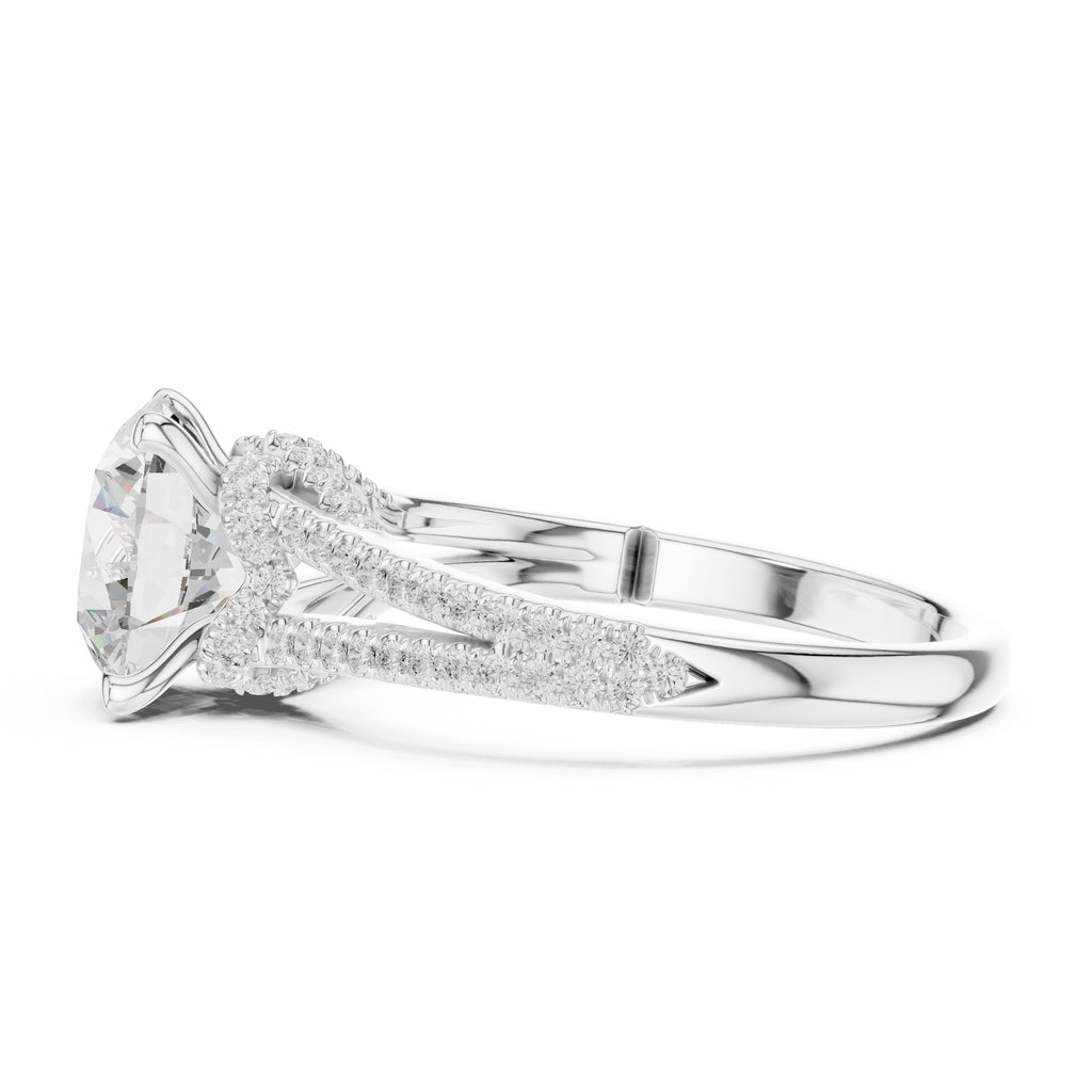 2.50 ct Stellar Split-Shank Engagement Ring 2.5ct White Gold Round