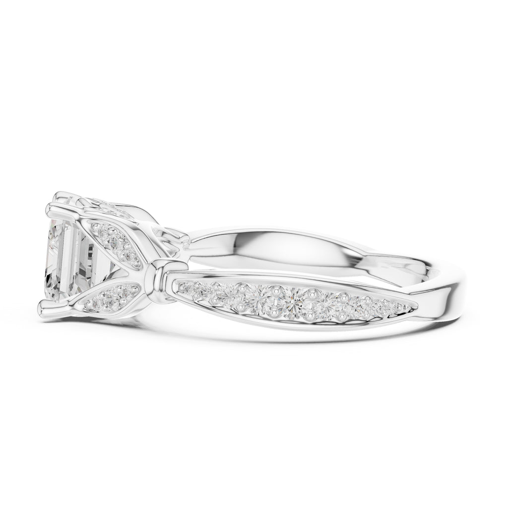 1.50 ct Enchanted Vine Heart Engagement Ring 1.5ct White Gold Asscher