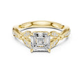 1.50 ct Enchanted Vine Heart Engagement Ring 1.5ct Yellow Gold Asscher