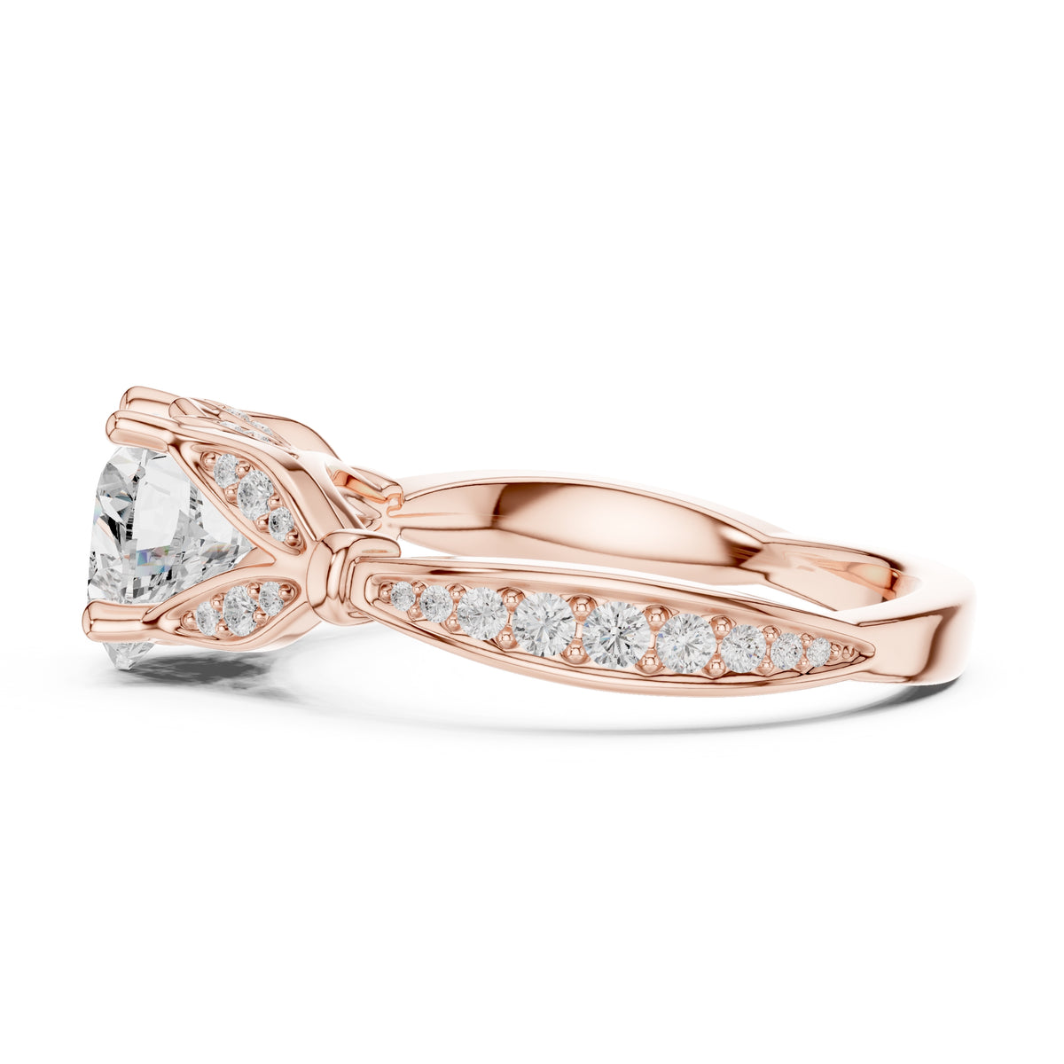 1.50 ct Enchanted Vine Heart Engagement Ring 1.5ct Rose Gold Heart