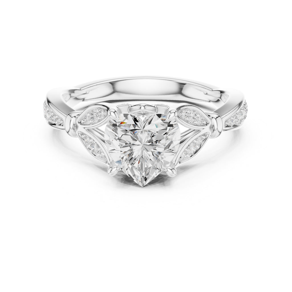 1.50 ct Enchanted Vine Heart Engagement Ring 1.5ct White Gold Heart