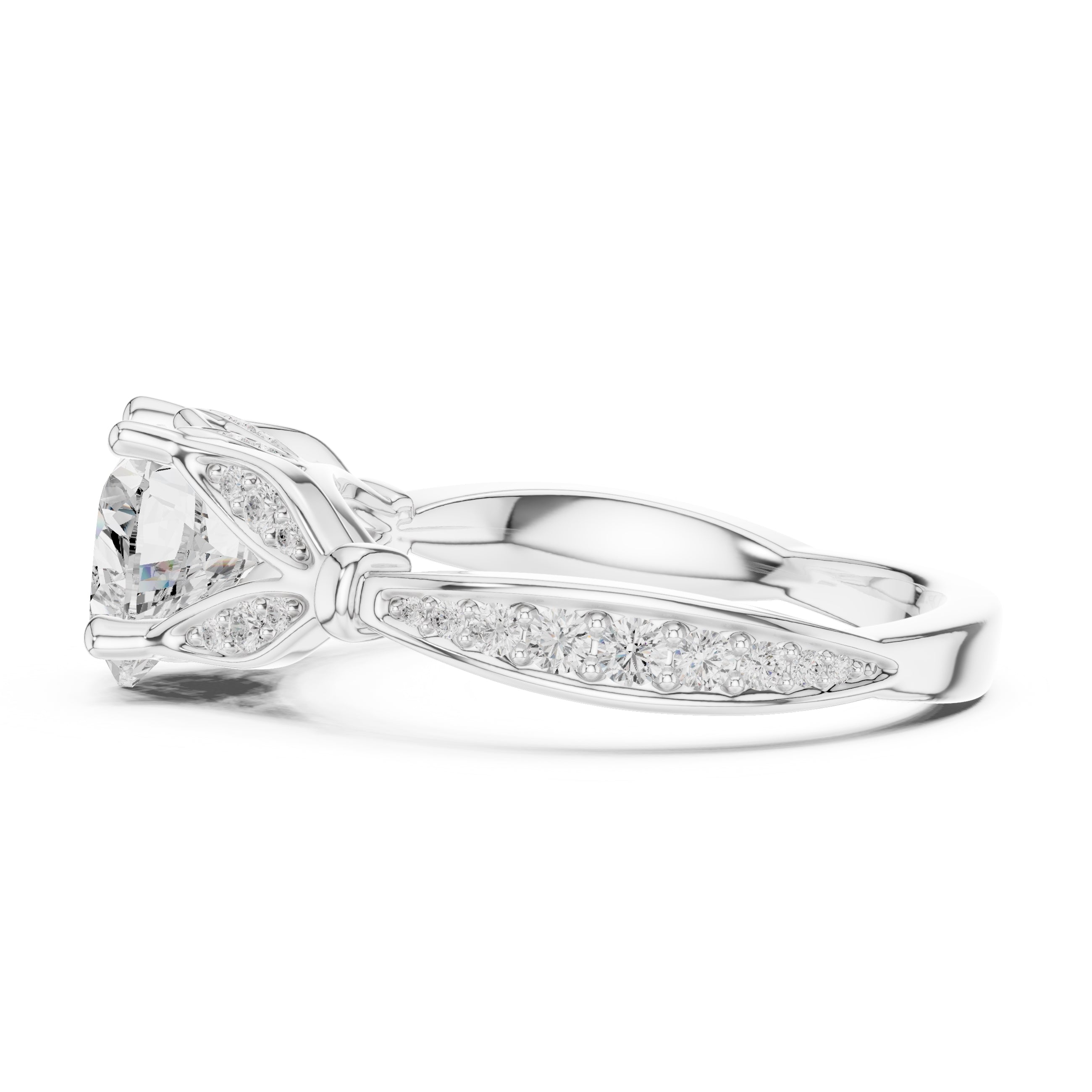 1.50 ct Enchanted Vine Heart Engagement Ring 1.5ct White Gold Heart