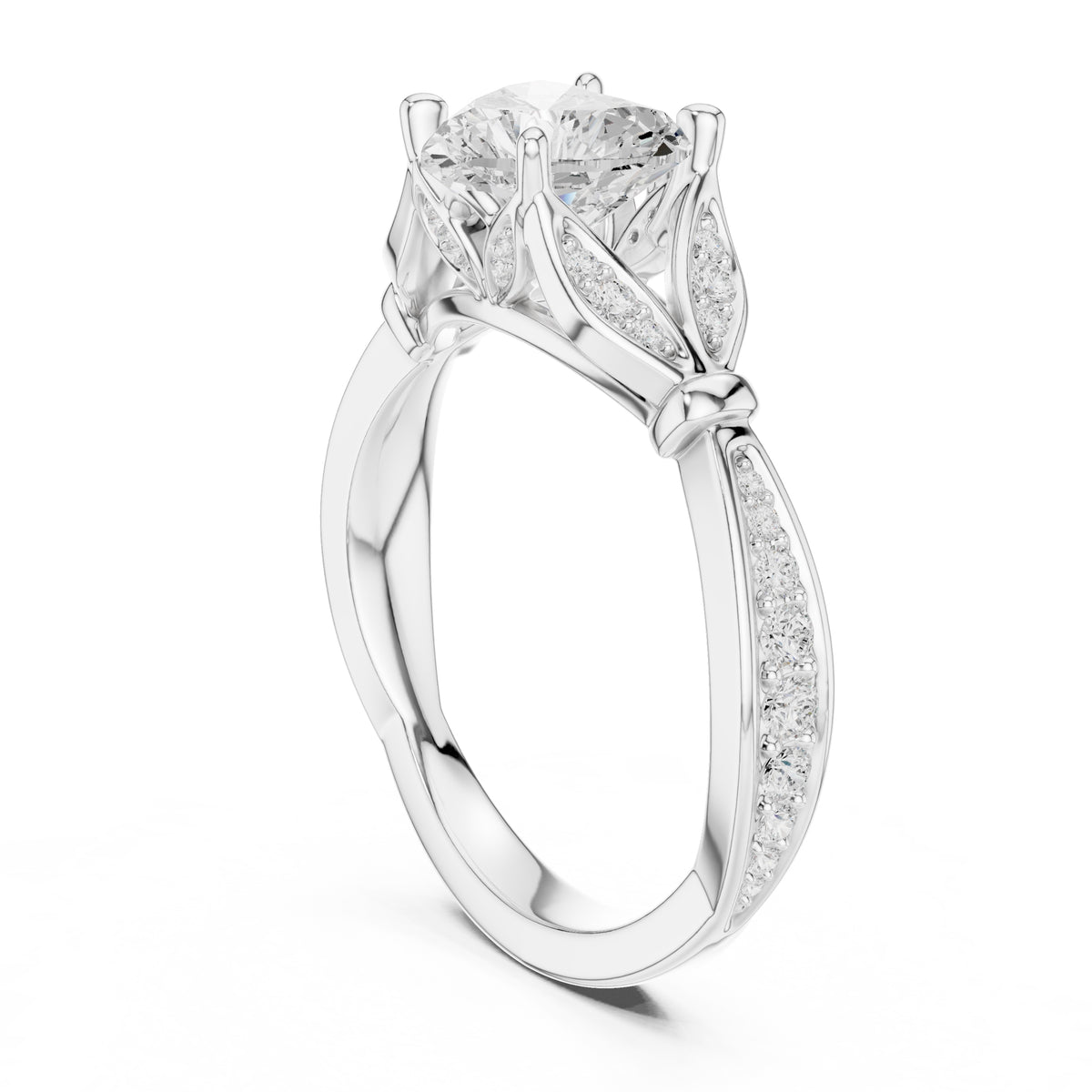 1.50 ct Enchanted Vine Heart Engagement Ring 1.5ct White Gold Heart
