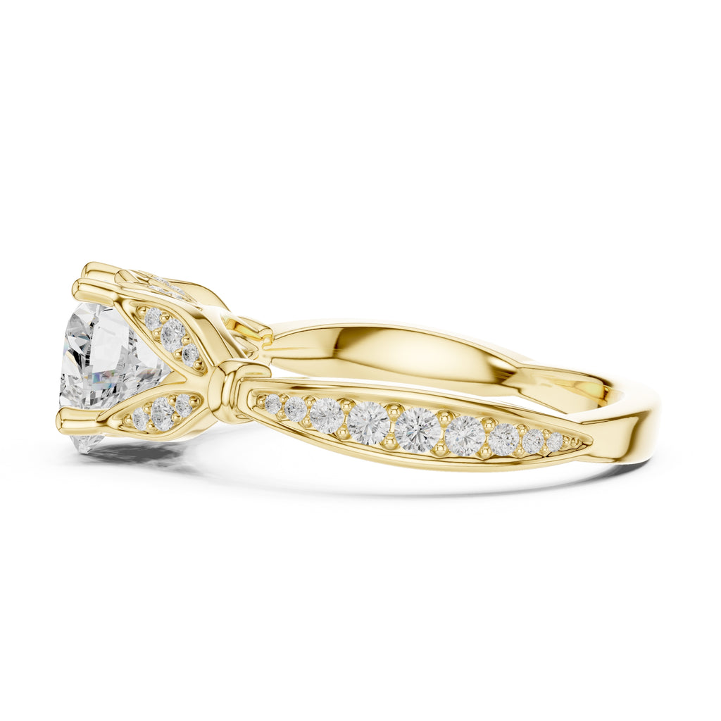 1.50 ct Enchanted Vine Heart Engagement Ring 1.5ct Yellow Gold Heart