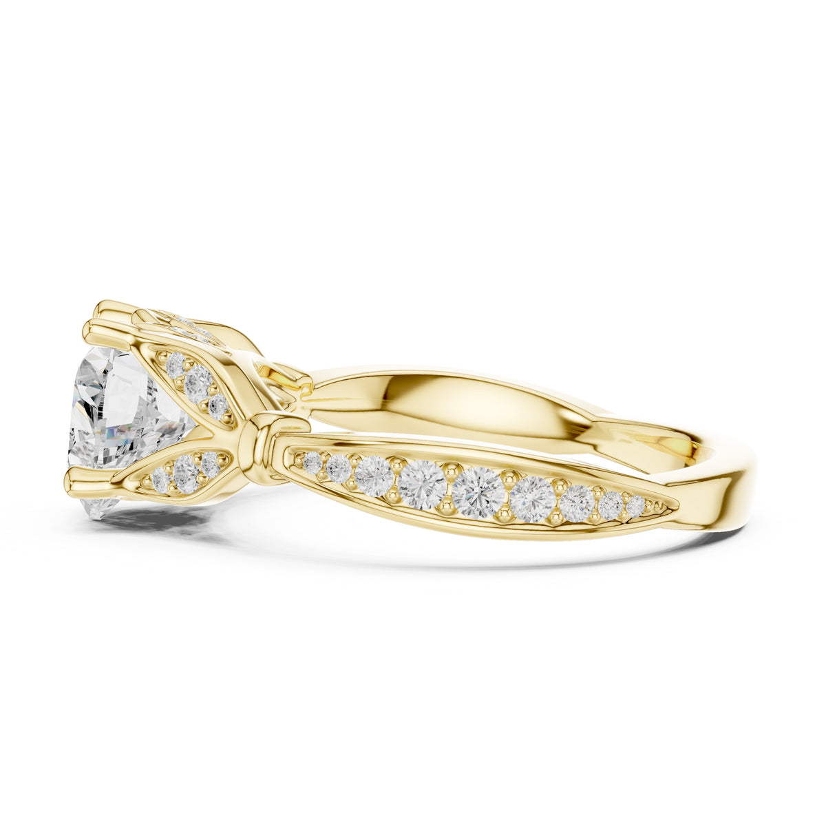 1.50 ct Enchanted Vine Heart Engagement Ring 1.5ct Yellow Gold Heart