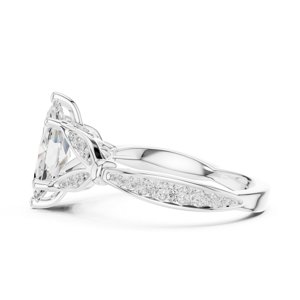 1.50 ct Enchanted Vine Heart Engagement Ring 1.5ct White Gold Marquise