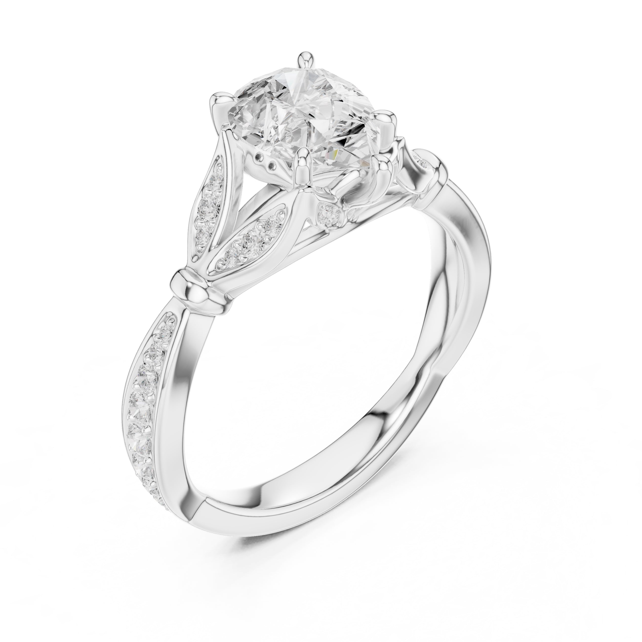 1.50 ct Enchanted Vine Heart Engagement Ring 1.5ct White Gold Pear