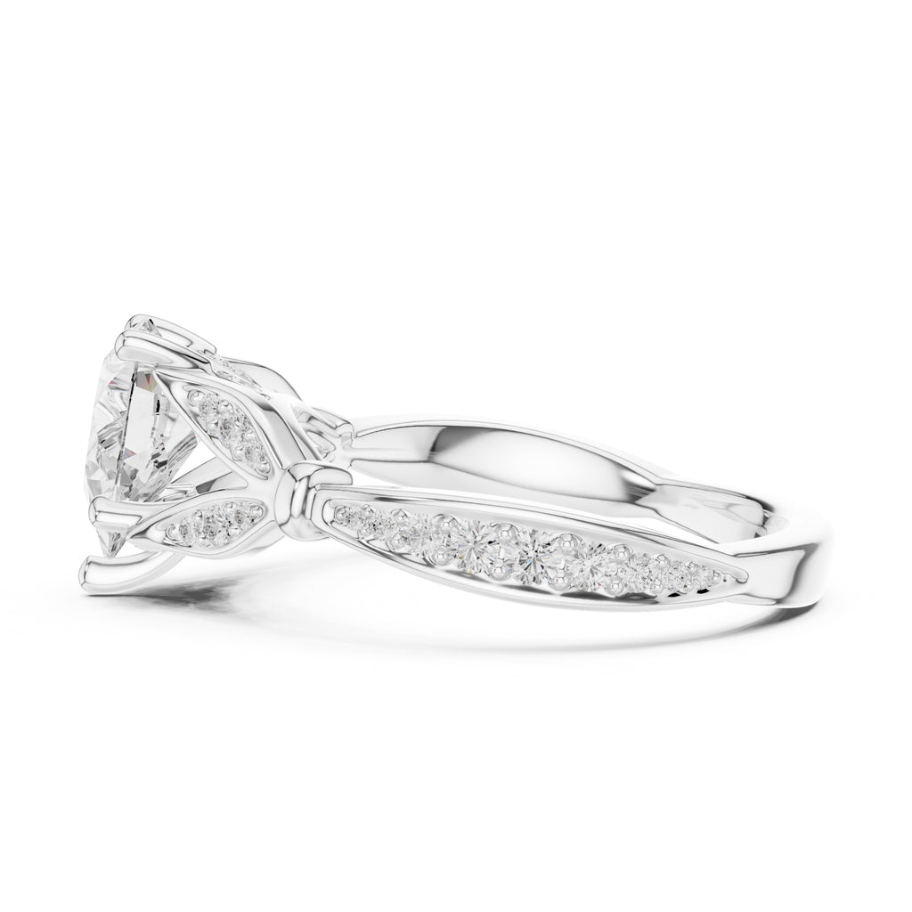 1.50 ct Enchanted Vine Heart Engagement Ring 1.5ct White Gold Pear