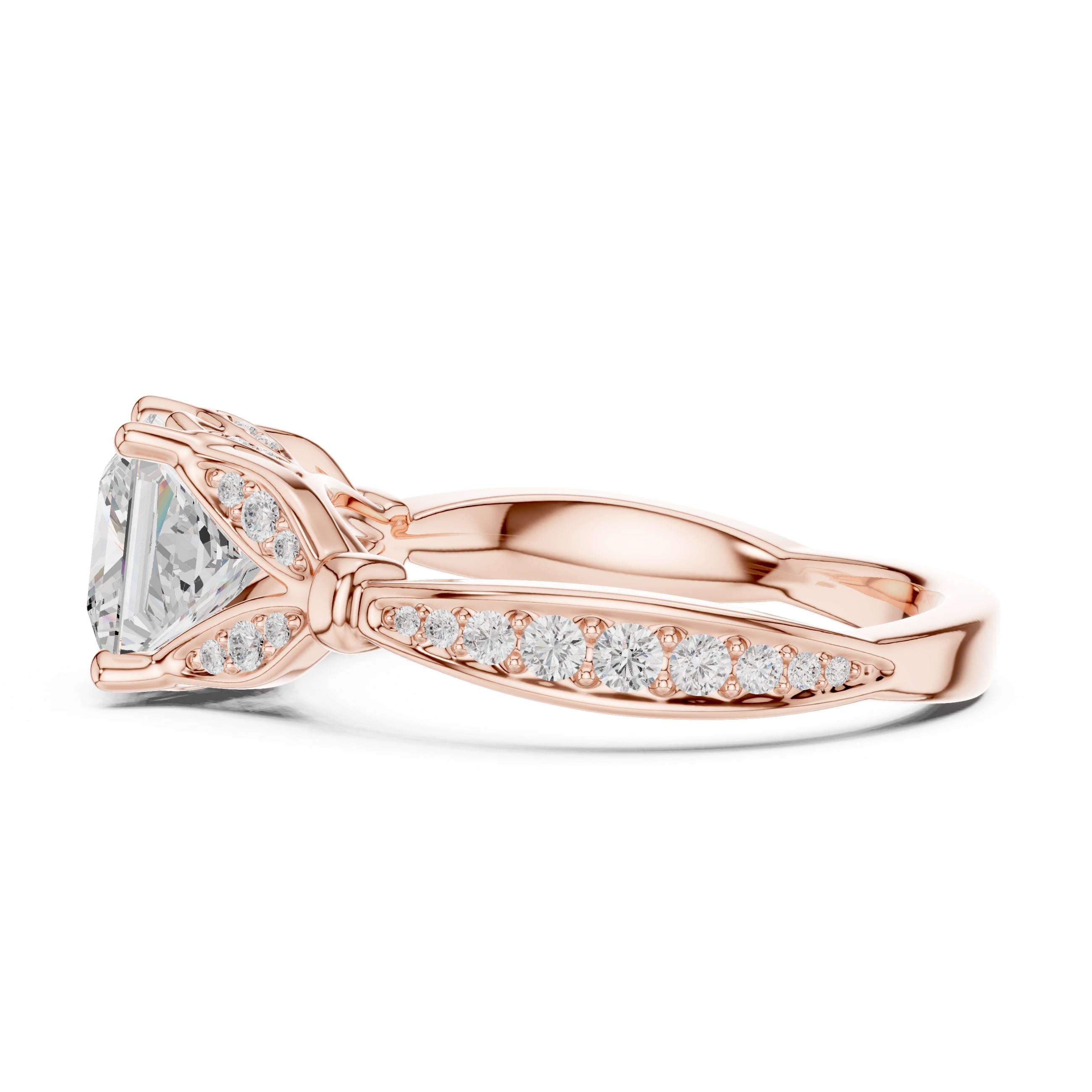 1.50 ct Enchanted Vine Heart Engagement Ring 1.5ct Rose Gold Princess
