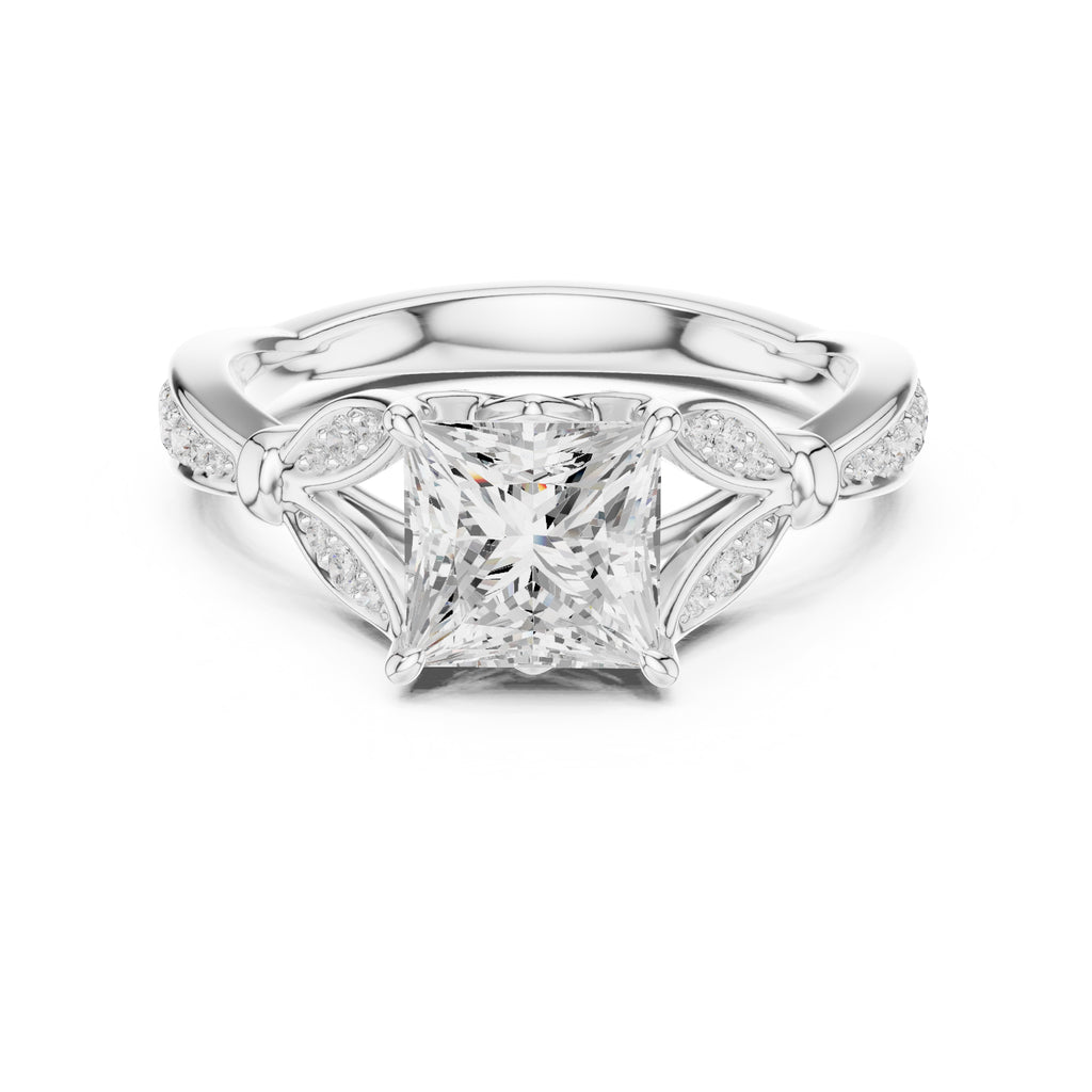 1.50 ct Enchanted Vine Heart Engagement Ring 1.5ct White Gold Princess