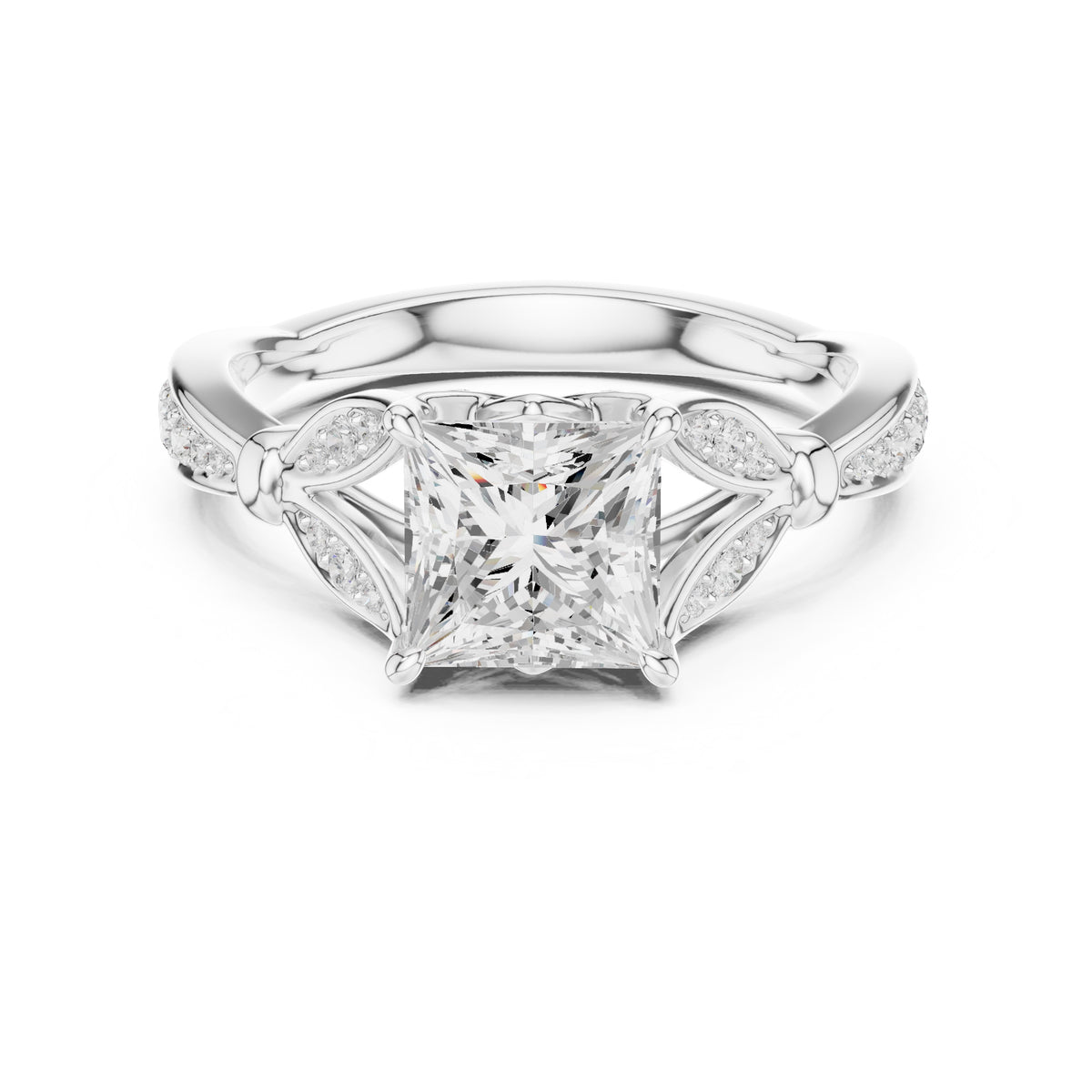 1.50 ct Enchanted Vine Heart Engagement Ring 1.5ct White Gold Princess