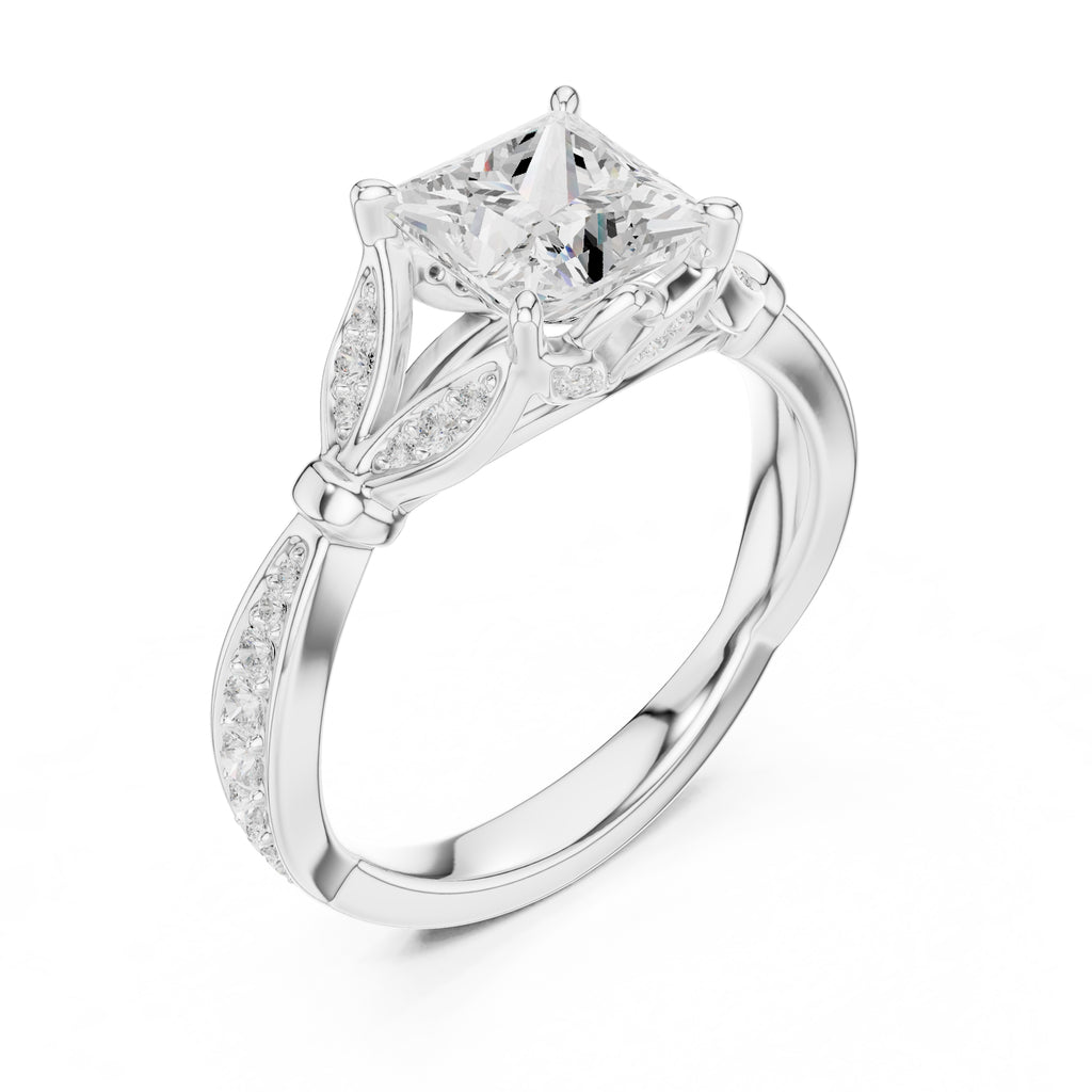 1.50 ct Enchanted Vine Heart Engagement Ring 1.5ct White Gold Princess