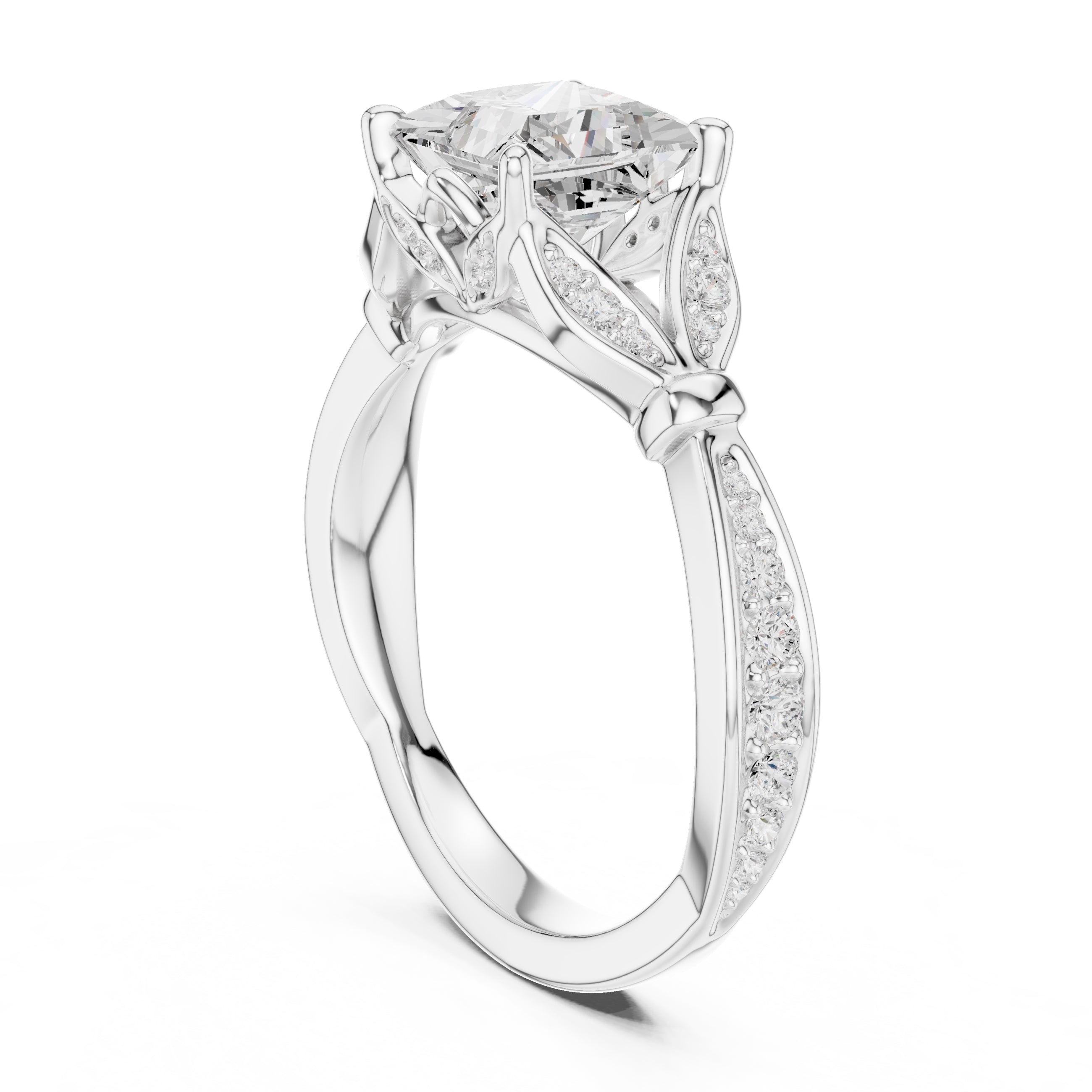 1.50 ct Enchanted Vine Heart Engagement Ring 1.5ct White Gold Princess