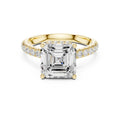 3.00 ct Solstice Pavé Engagement Ring 3ct Yellow Gold Asscher