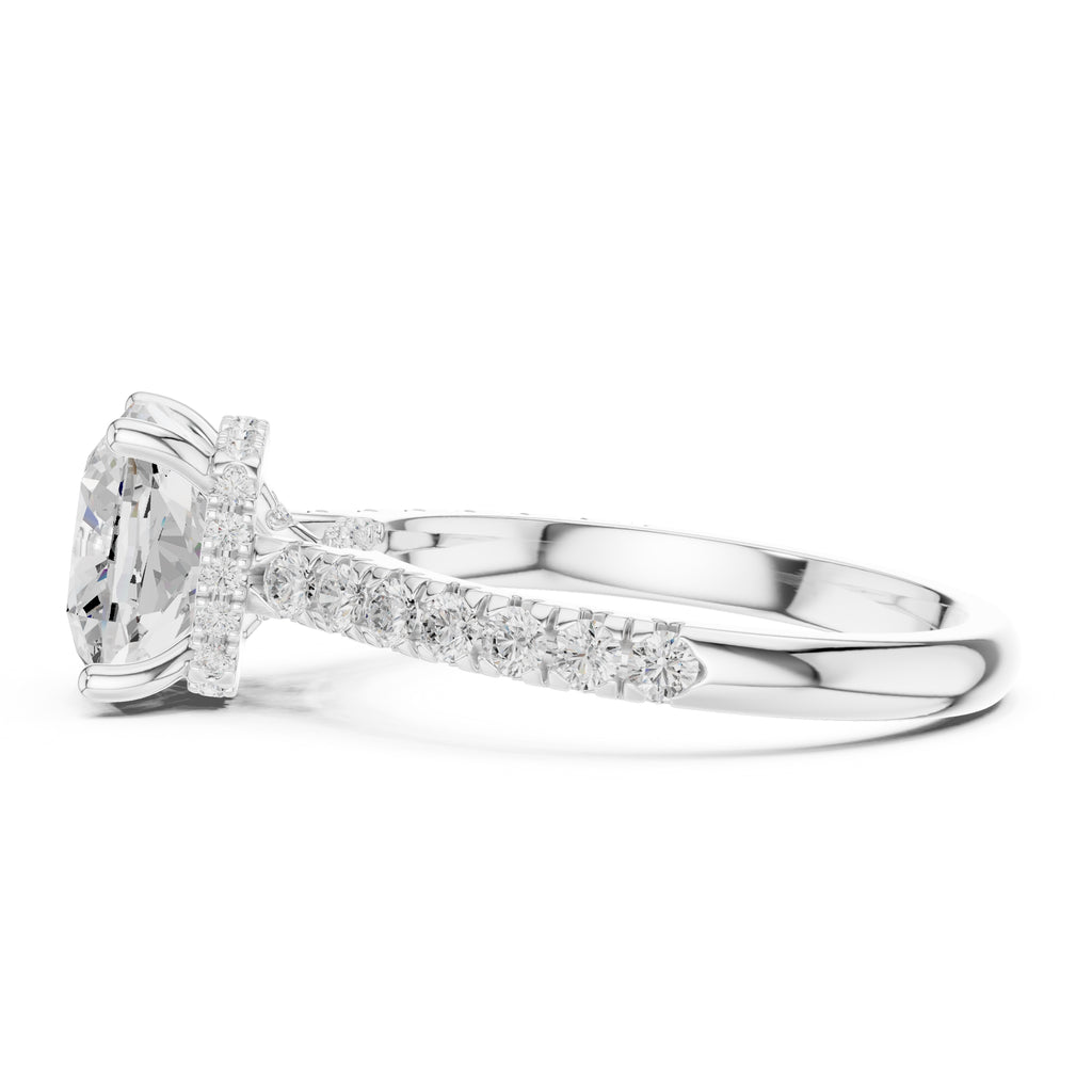 3.00 ct Solstice Pavé Engagement Ring 3ct White Gold Cushion