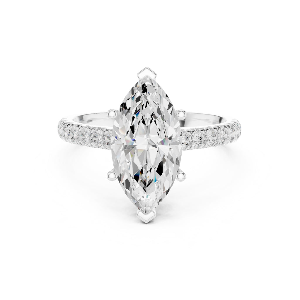 3.00 ct Solstice Pavé Engagement Ring 3ct White Gold Marquise