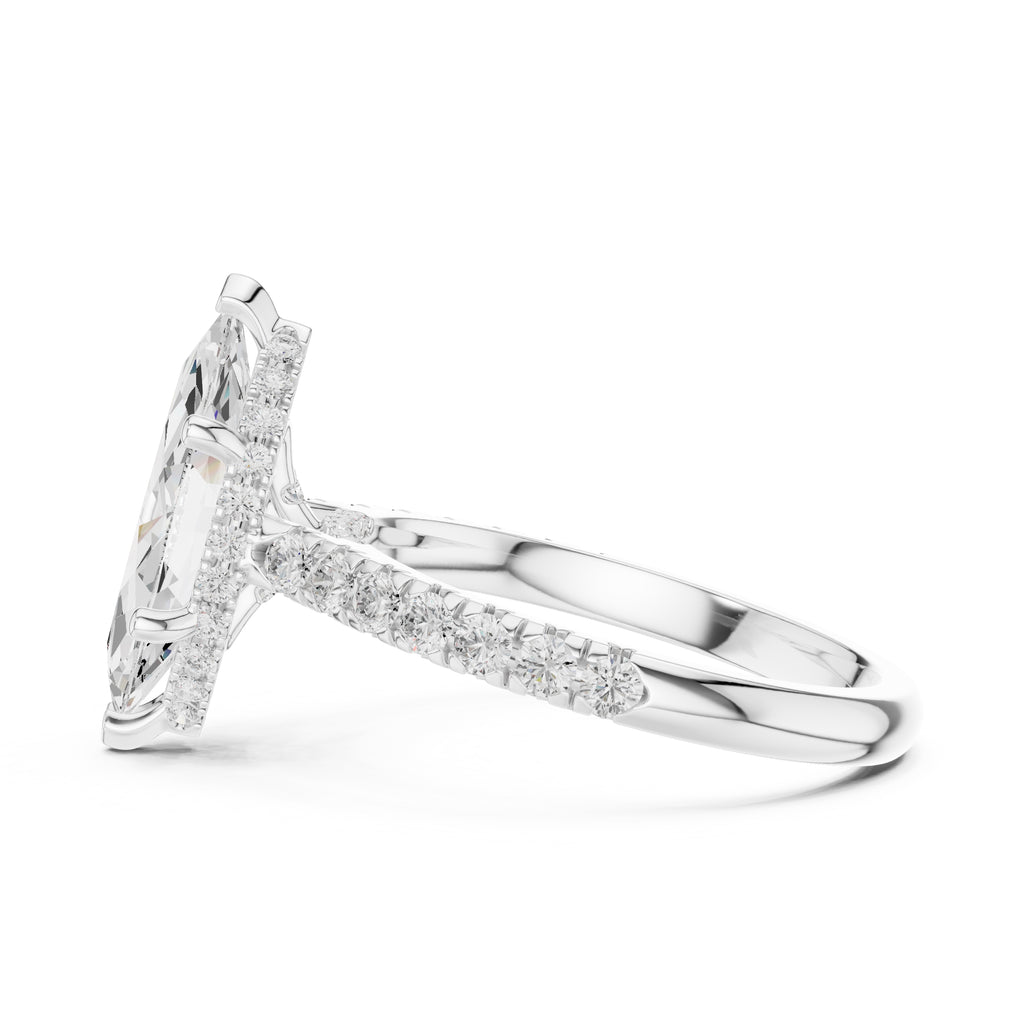 3.00 ct Solstice Pavé Engagement Ring 3ct White Gold Marquise