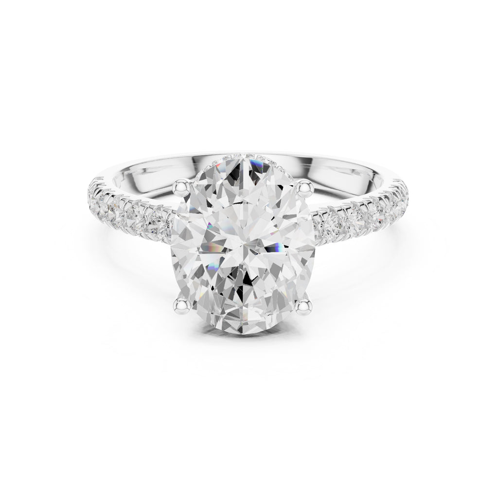 3.00 ct Solstice Pavé Engagement Ring 3ct White Gold Oval
