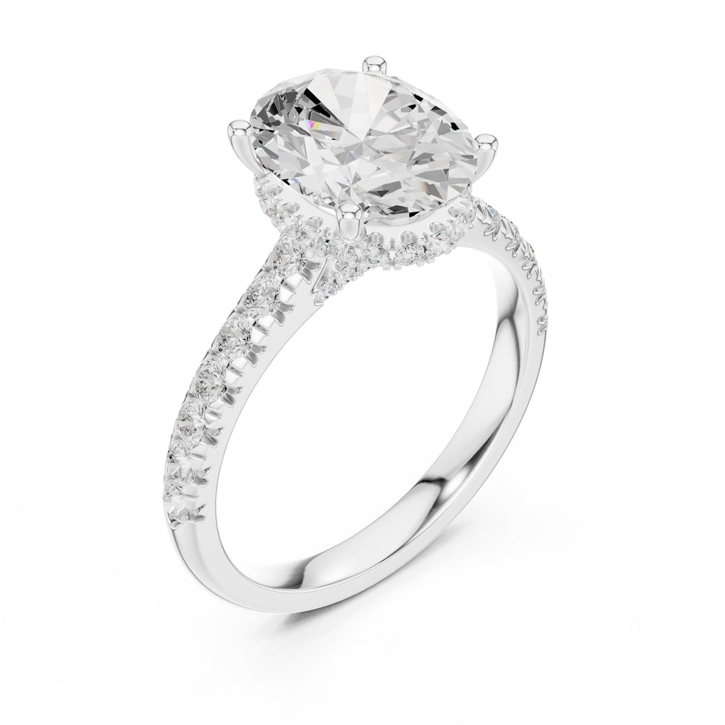 3.00 ct Solstice Pavé Engagement Ring 3ct White Gold Oval