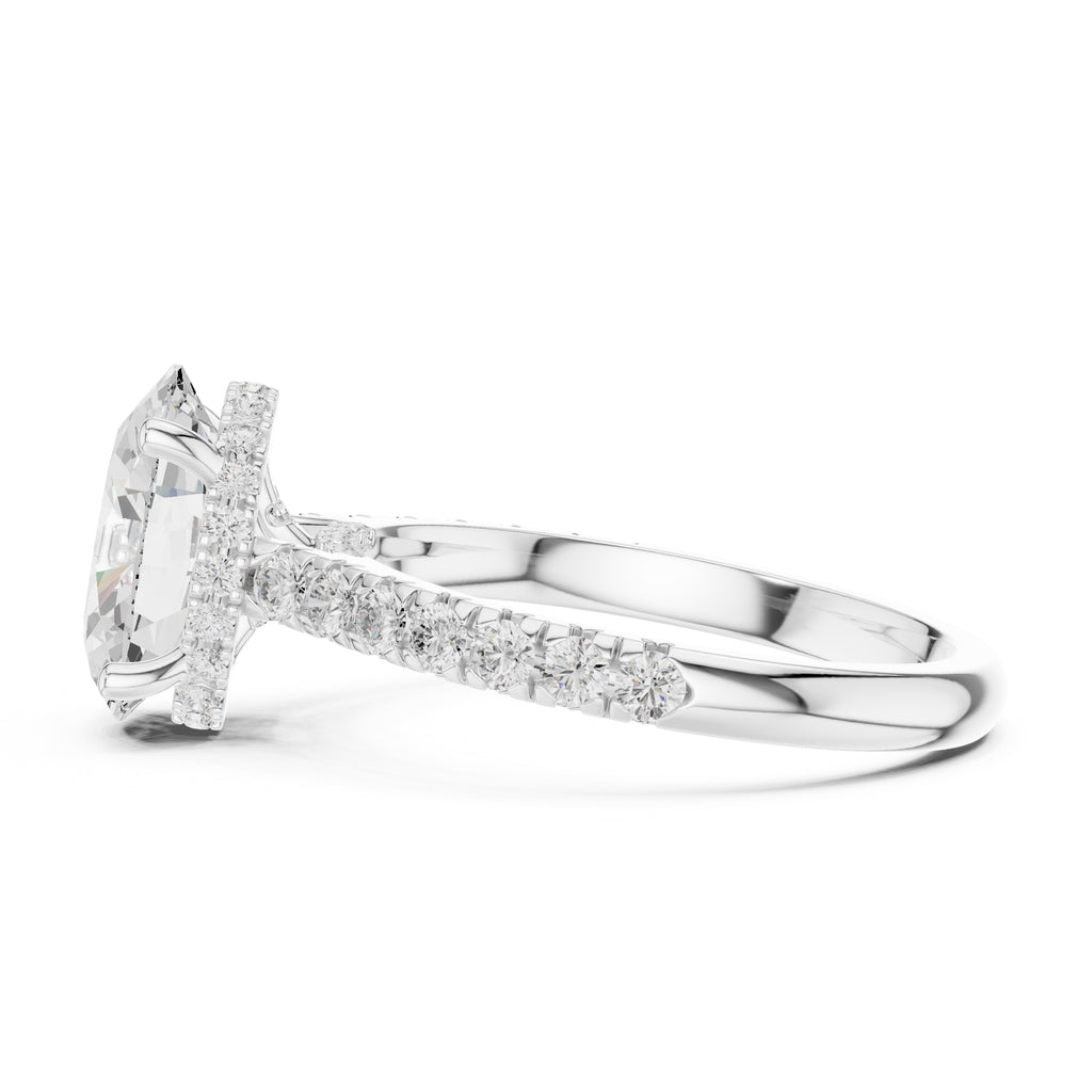 3.00 ct Solstice Pavé Engagement Ring 3ct White Gold Oval