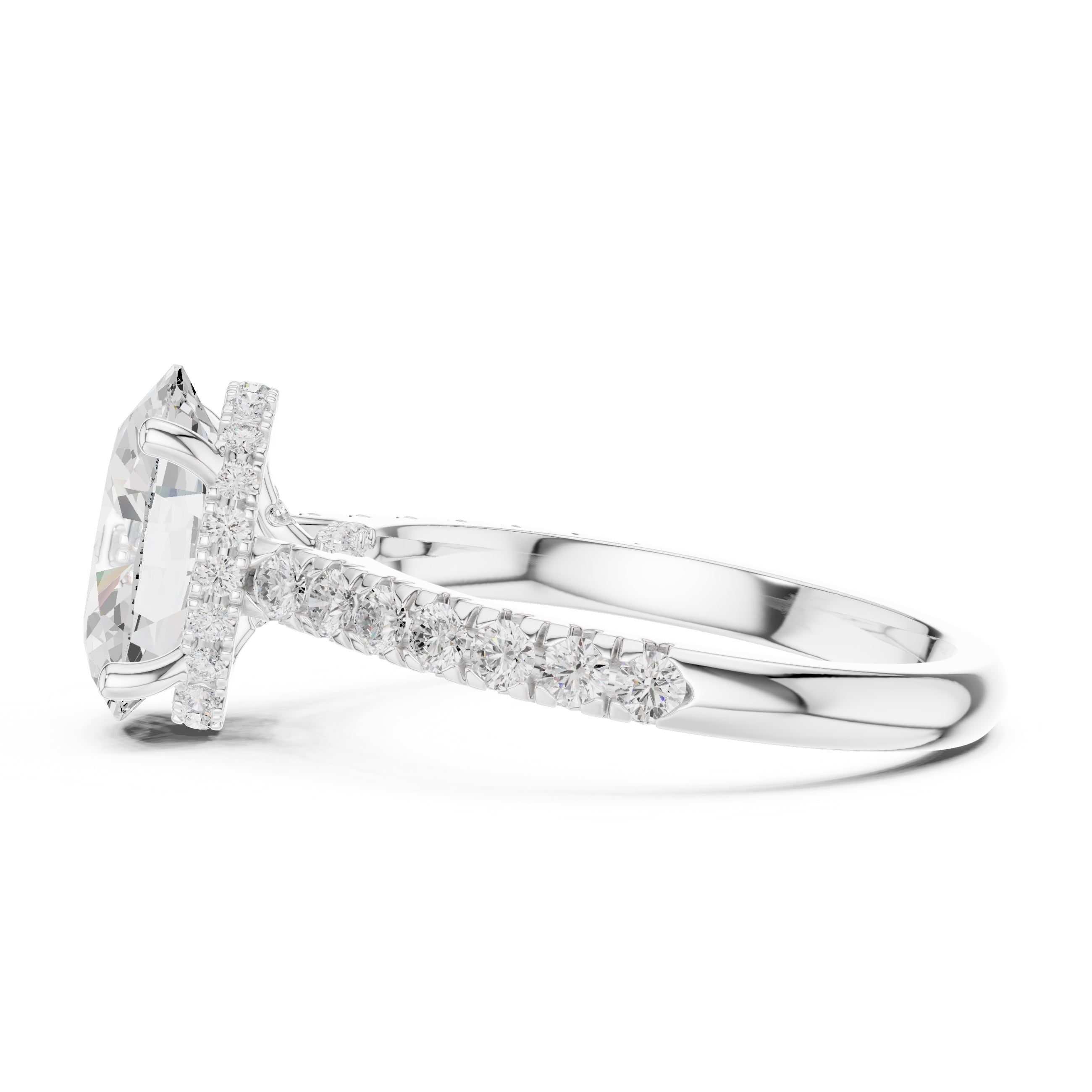 3.00 ct Solstice Pavé Engagement Ring 3ct White Gold Oval