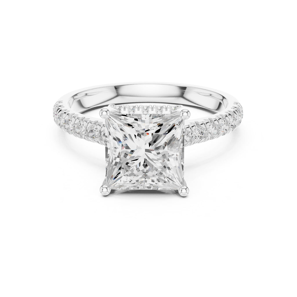 3.00 ct Solstice Pavé Engagement Ring 3ct White Gold Princess