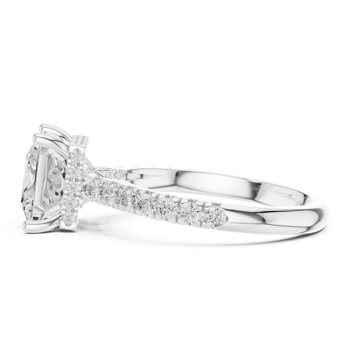 3.00 ct Solstice Pavé Engagement Ring 3ct White Gold Princess
