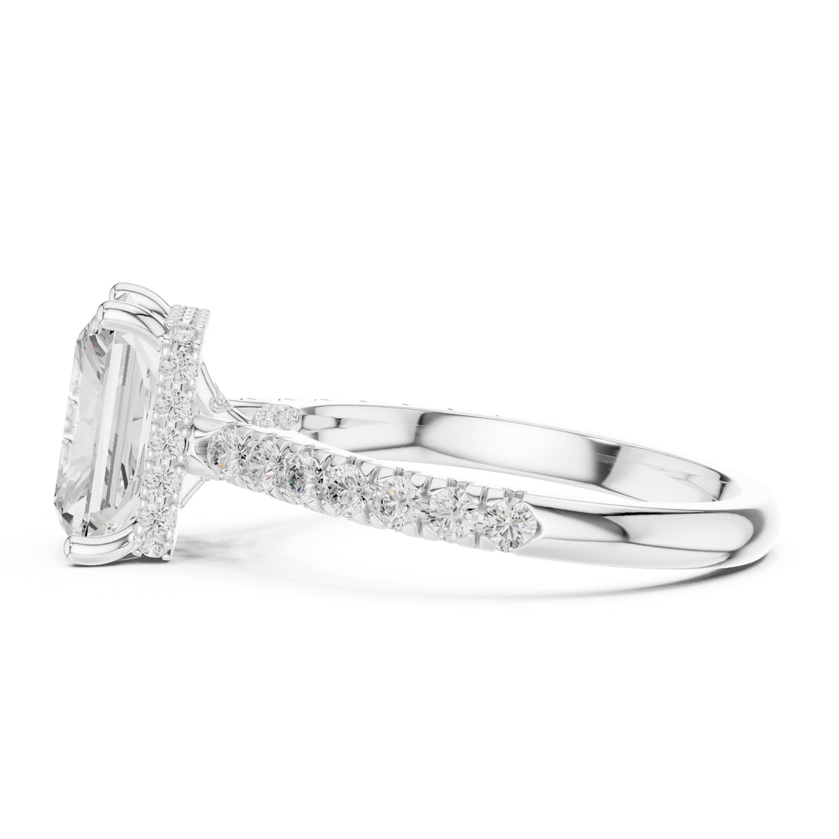 3.00 ct Solstice Pavé Engagement Ring 3ct White Gold Radiant