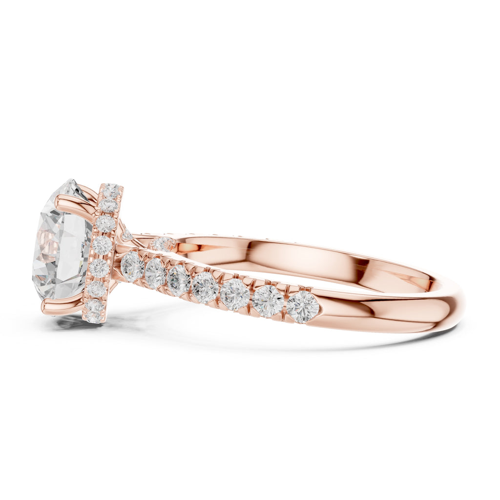 3.00 ct Solstice Pavé Engagement Ring 3ct Rose Gold Round