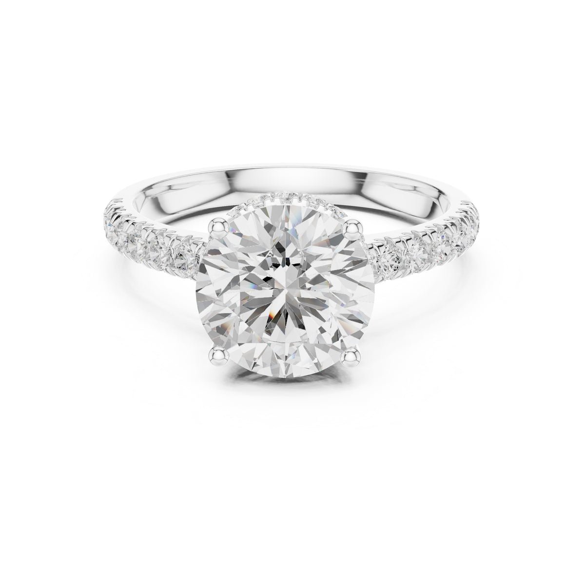 3.00 ct Solstice Pavé Engagement Ring 3ct White Gold Round