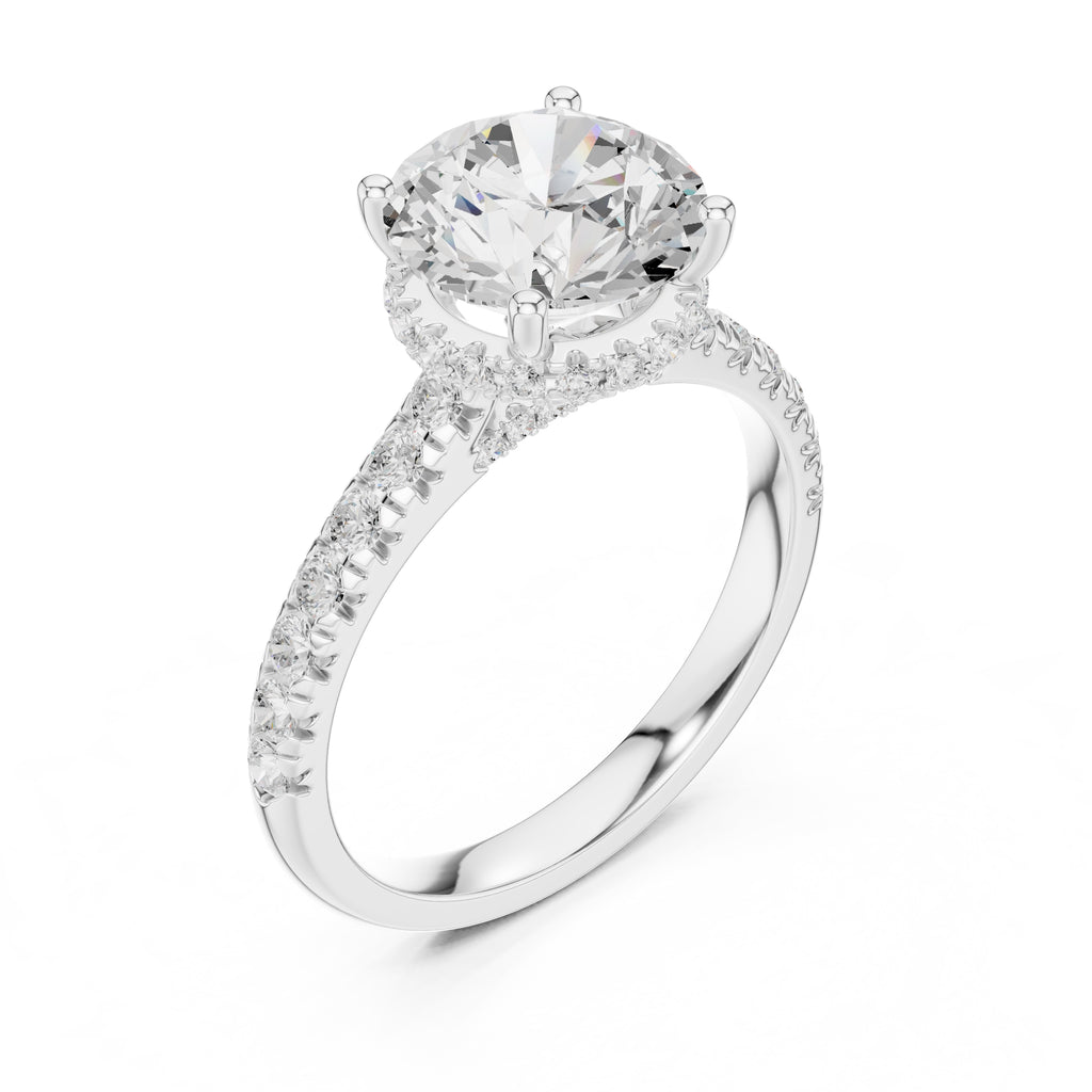3.00 ct Solstice Pavé Engagement Ring 3ct White Gold Round