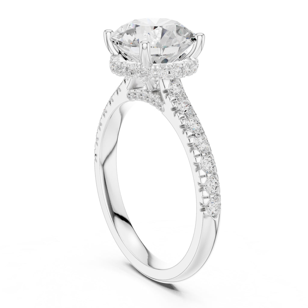 3.00 ct Solstice Pavé Engagement Ring 3ct White Gold Round