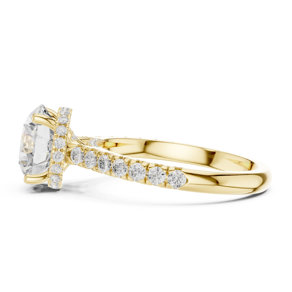3.00 ct Solstice Pavé Engagement Ring 3ct Yellow Gold Round