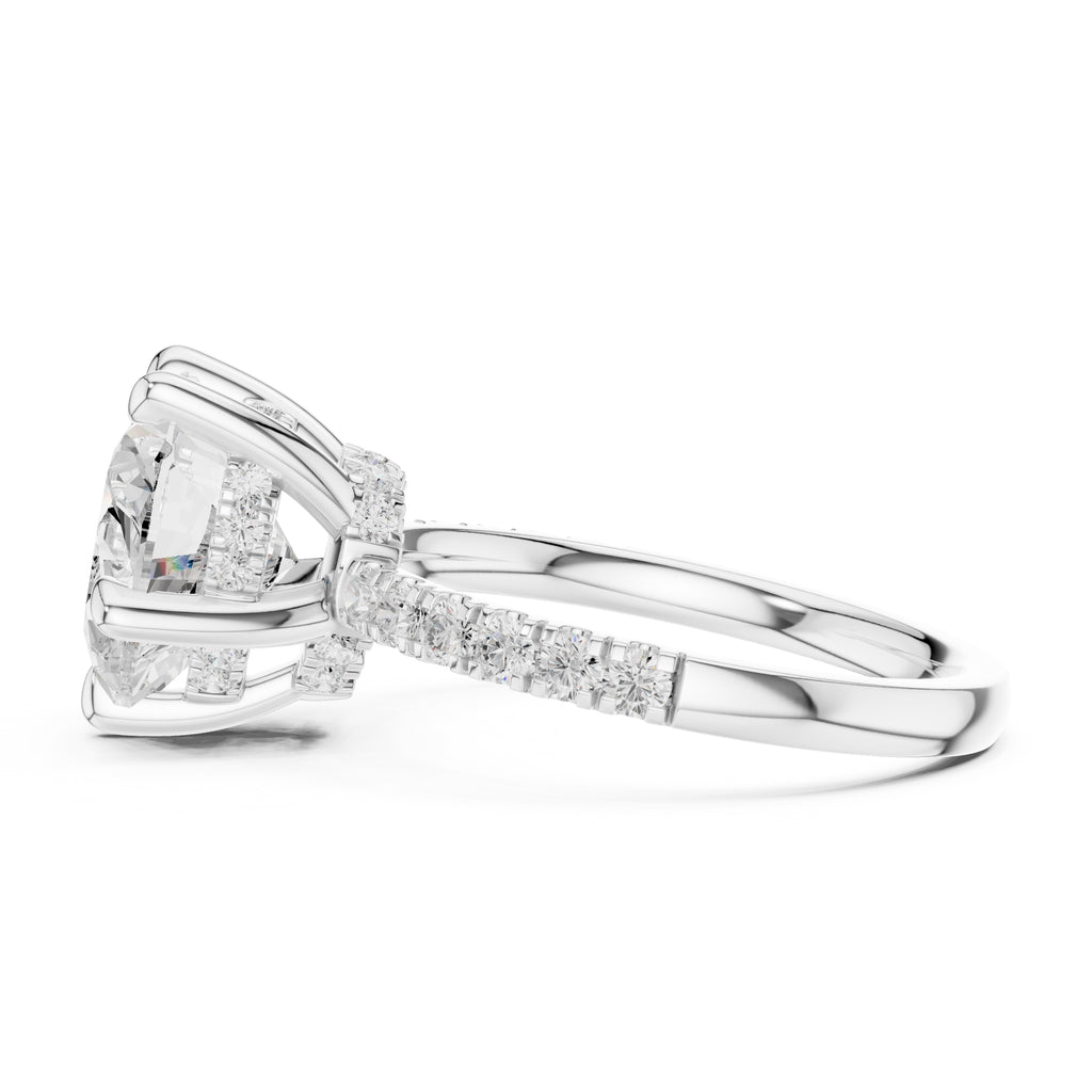 4.00 ct Zenith Pavé Engagement Ring 4ct White Gold Heart