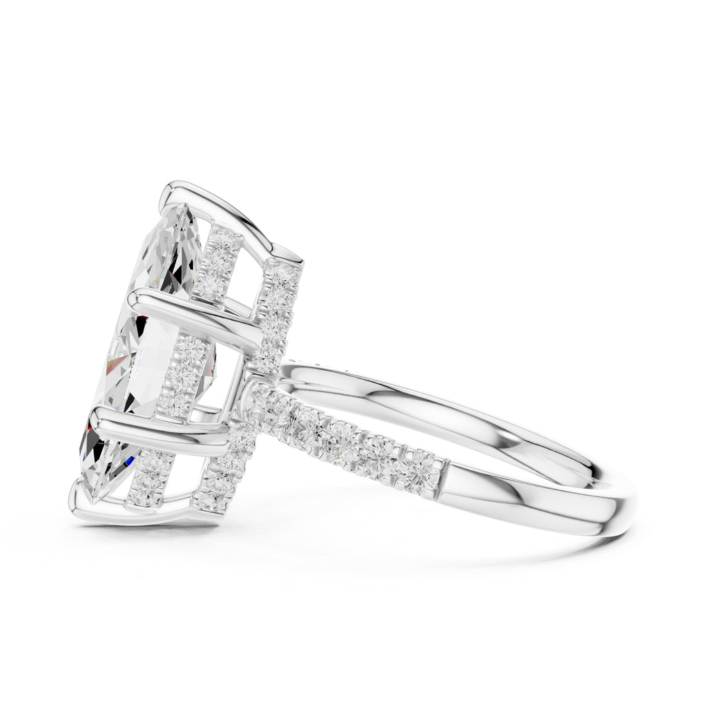 4.00 ct Zenith Pavé Engagement Ring 4ct White Gold Marquise