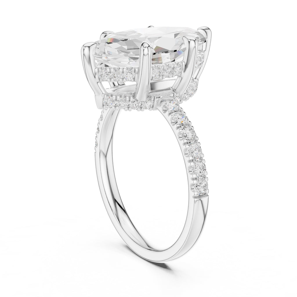 4.00 ct Zenith Pavé Engagement Ring 4ct White Gold Marquise