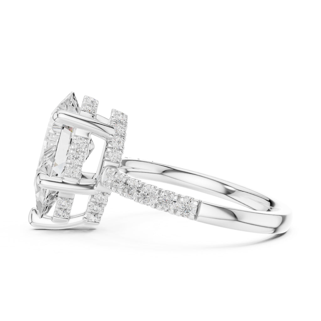 4.00 ct Zenith Pavé Engagement Ring 4ct White Gold Pear