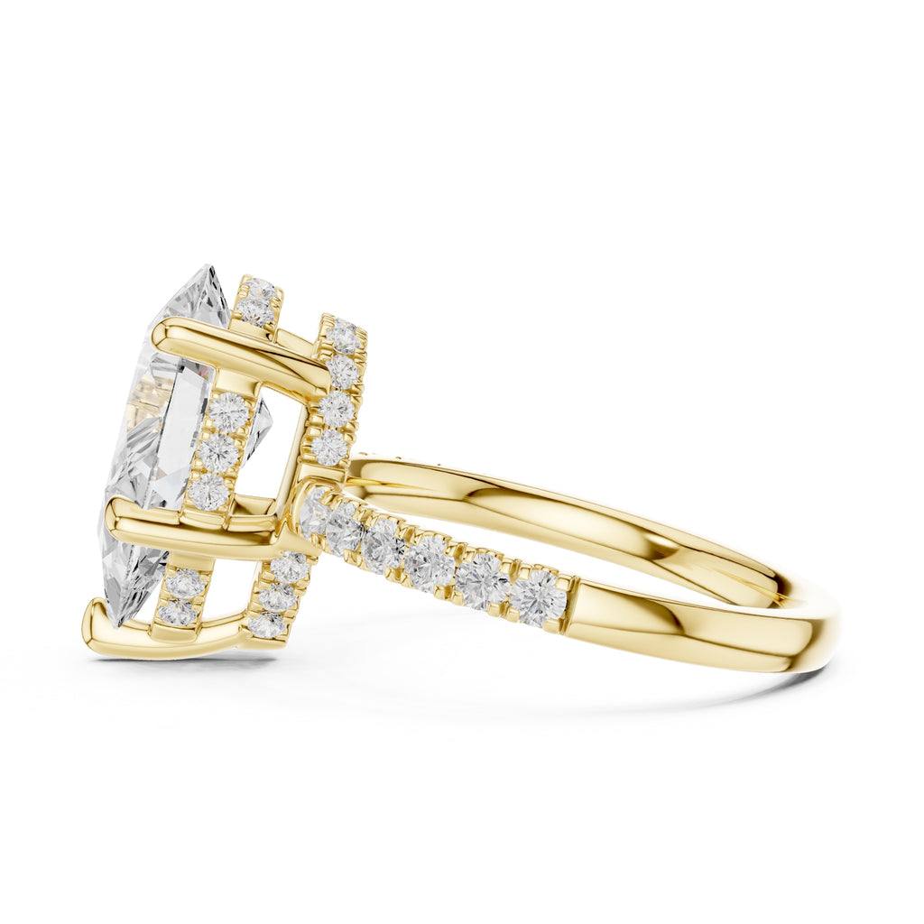4.00 ct Zenith Pavé Engagement Ring 4ct Yellow Gold Pear