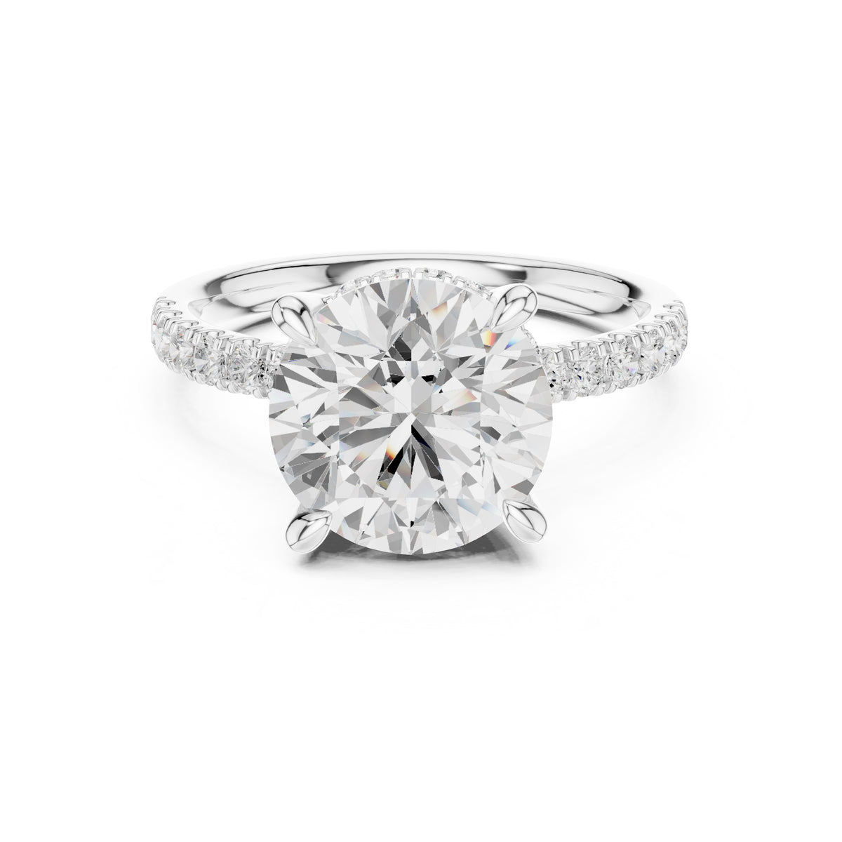 4.00 ct Zenith Pavé Engagement Ring 4ct White Gold Round