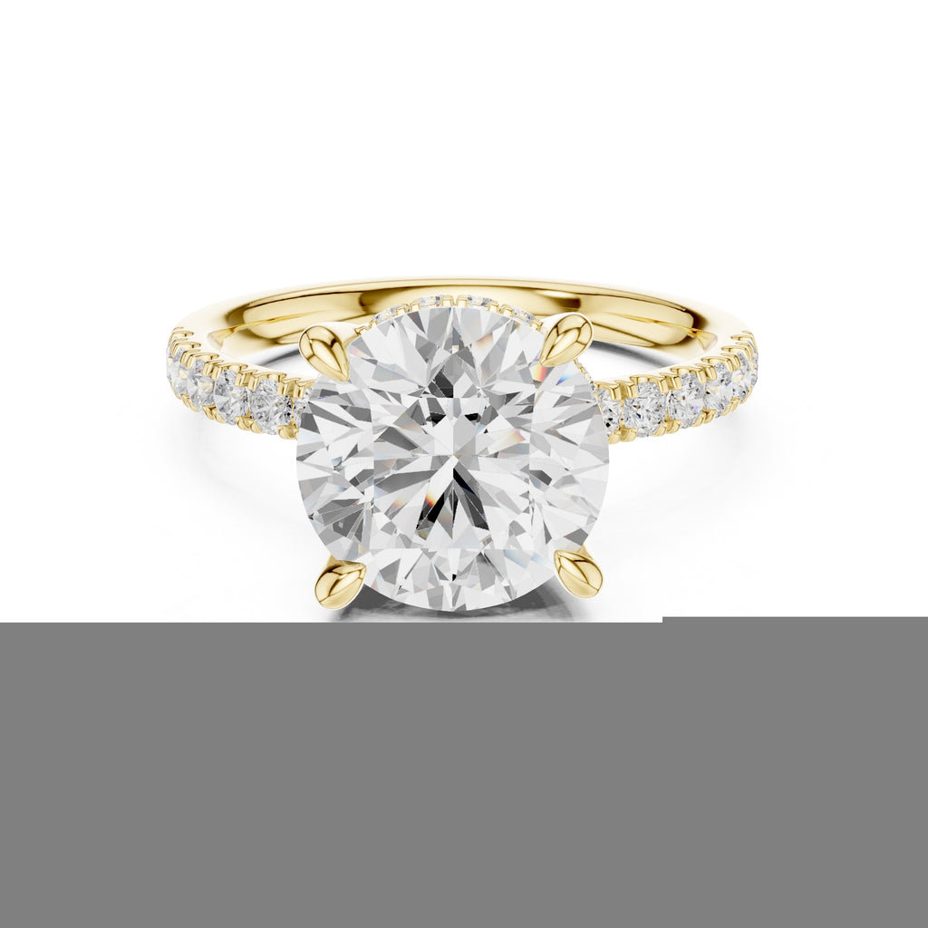 4.00 ct Zenith Pavé Engagement Ring 4ct Yellow Gold Round