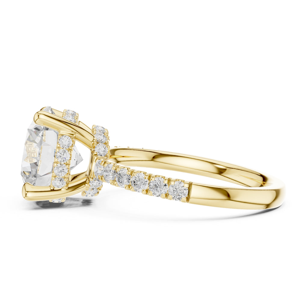4.00 ct Zenith Pavé Engagement Ring 4ct Yellow Gold Round