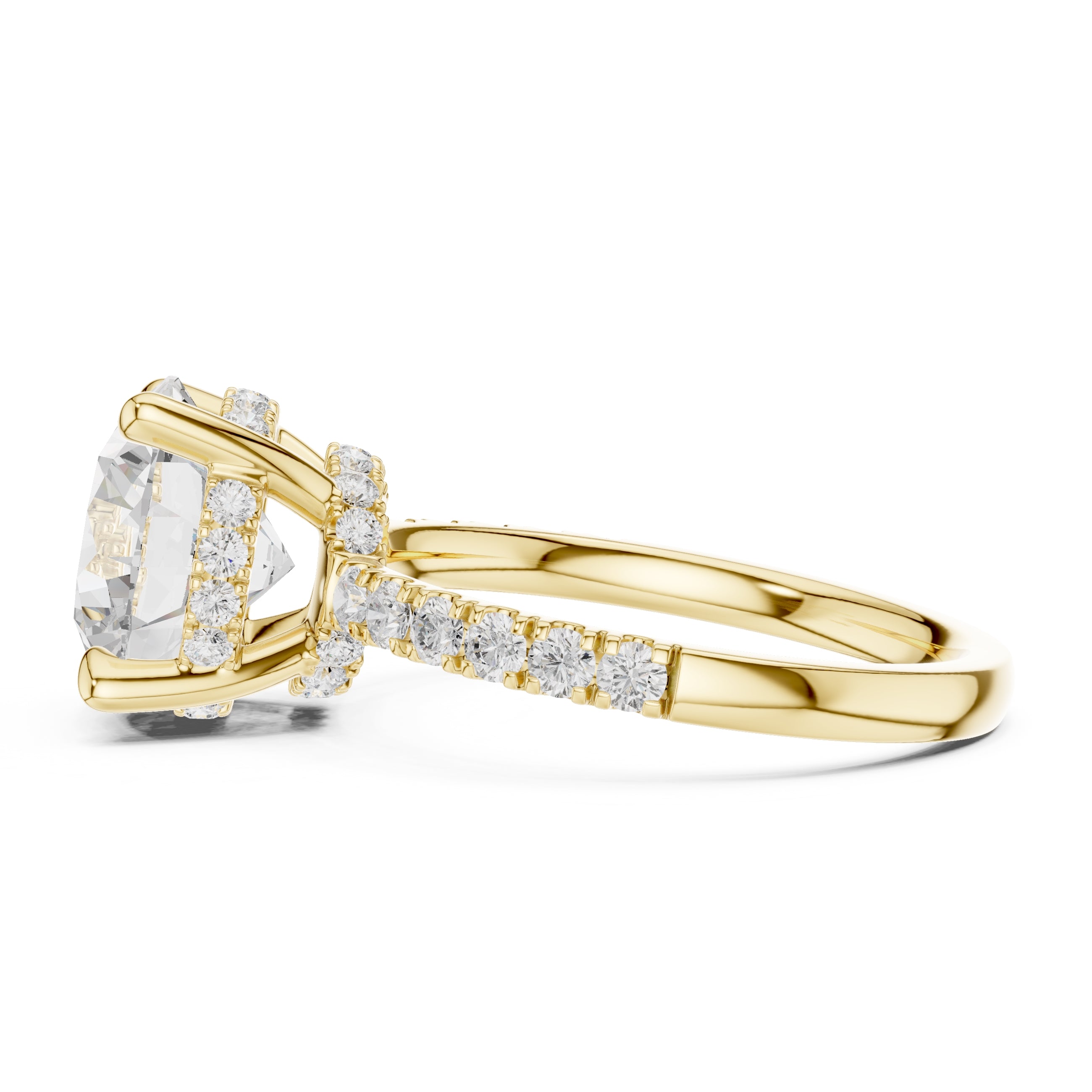 4.00 ct Zenith Pavé Engagement Ring 4ct Yellow Gold Round