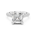 4.00 ct Eclipse Pavé Heart Engagement Ring 4ct White Gold Asscher