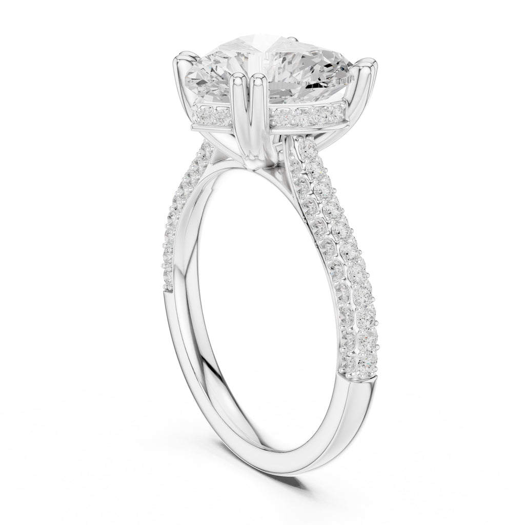 4.00 ct Eclipse Pavé Heart Engagement Ring 4ct White Gold Heart